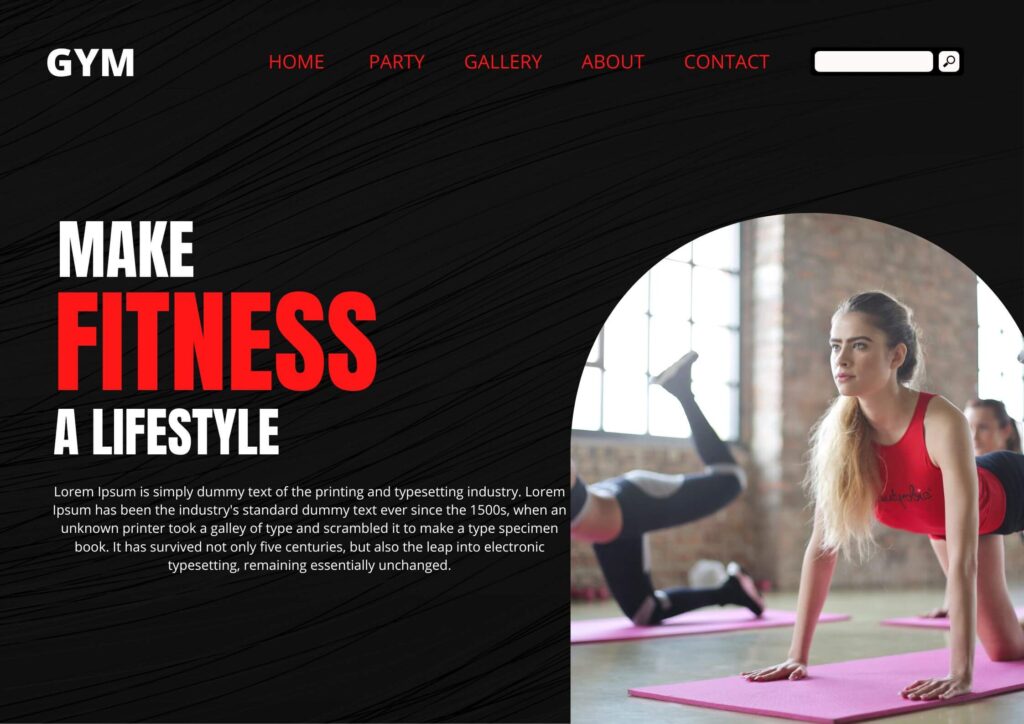 Website designing for Gym & Fitness